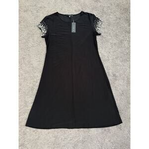 Pearl Trim Little Black Dress Medium Tiana B Fancy Date Night Party Wedding